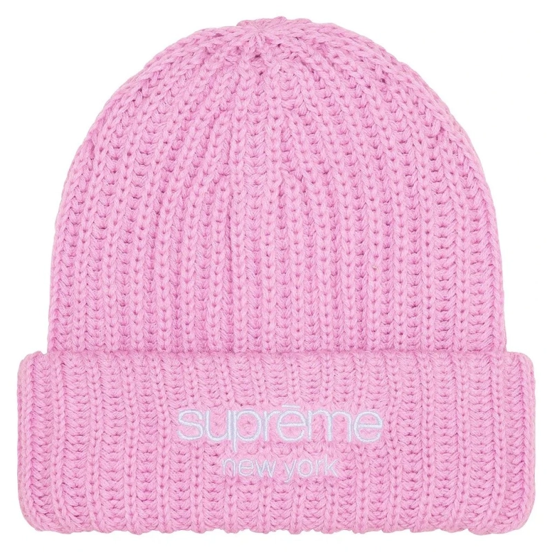 supreme-classic-logo-chunky-ribbed-beanie-pink-front.webp