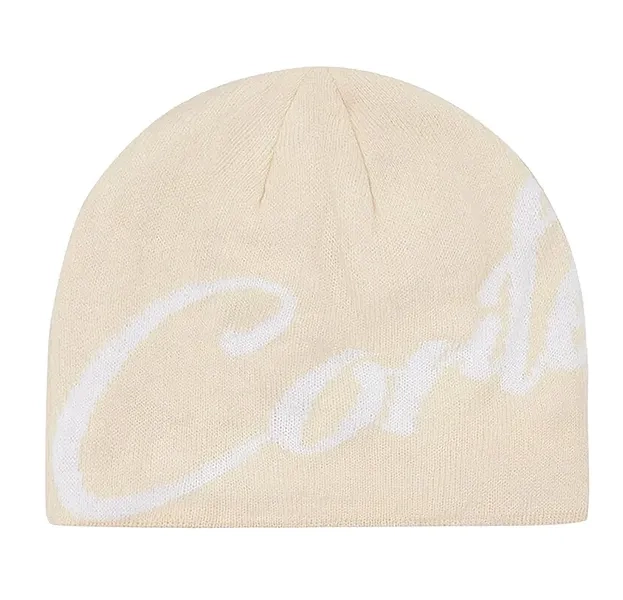 corteiz-script-ribbed-knit-beanie-cream-front.webp