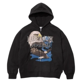 Supreme MM6 Maison Margiela Eagle Zip Up Hooded Sweatshirt Black