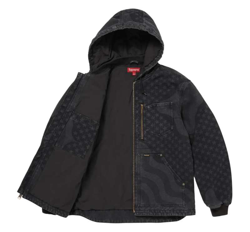 supreme-flag-quilted-hooded-work-jacket-black-open.webp