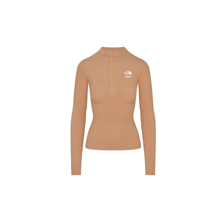 SKIMS-x-TNF-Refina-Long-Sleeve-Top-Ochre-1.webp